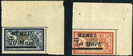 ** 30 Und 50 Mk., Je Abart I, Tadellos Postfr. Aus Der Re. Ob. Bogenecke (Falz Im Rand).<br/><b>Katalogpreis: 300,-</b>  - Sonstige & Ohne Zuordnung