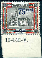 ** 75 C. Vom Unterrand (in Der Zhg. Gef.) Mit Kpl. Druckdatum "10-4-21-V".<br/><b>Katalogpreis: 80,-</b> (Michel: 79AIBr - Altri & Non Classificati