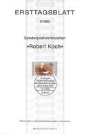 1982 - DEUTSCHLAND - FDS ETB 5/1982 - Michel 1122 (Robert Koch) + BONN 1 - 1981-1990