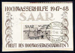 Briefst. Hochwasser-Block (Flugpost), Tadelloses Exemplar Auf Bfstk. Mit Sauber Aufges. Stempel ST.INGBERT "b" 27/12 48, - Autres & Non Classés