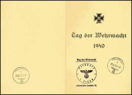 Beleg Spezial-Sammlung Rommel-Gedenkblätter: Außergewöhnliche Sammlung Von Drei Offiziellen Gedenkblättern Mit Roten Reg - Altri & Non Classificati
