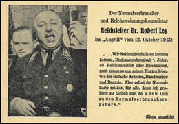 Beleg 1943, Britische Propagandakarte "Reichsleiter Dr.Robert Ley", Tadellos Ungebraucht.<br/><b>Katalogpreis: 220,-+</b - Autres & Non Classés