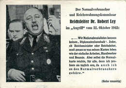 Beleg 1943, Britische Propagandakarte "Reichsleiter Dr.Robert Ley", Ungebraucht (kl. Mgl.).<br/><b>Katalogpreis: 200,-+< - Altri & Non Classificati