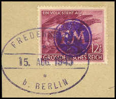 Briefst. 12 Pfg., Tadelloses Bfstk. Mit Vollem Stempel FREDERSDORF 15/8 45, Sign. Sturm BPP.<br/><b>Katalogpreis: 250,-< - Otros & Sin Clasificación