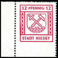 ** 12 Pfg., Abart: Unten Ungezähnt (oben Doppelzähnung), Tadellos Postfr., Sign. Kunz BPP.<br/><b>Katalogpreis: 400,-</b - Other & Unclassified