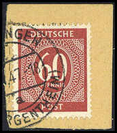 Briefst. 60 Pfg., Tadelloser Paketkartenabschnitt, Sign. Arge Kontrollrat.<br/><b>Katalogpreis: 100,-</b> (Michel: 933c) - Other & Unclassified