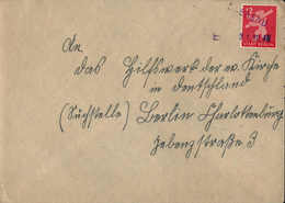 Beleg 12 Pfg., EF Auf Tadellosem Brief Mit Violettem Not-L2 DREBKAU 31/12 45. (Michel: 5A) - Altri & Non Classificati