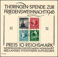 Gest. Weihnachts-Block, Tadelloses Exemplar Mit Zentr. Und Gerade Aufges. Stempel ERFURT 1 "z" 24/12 45. Der Block Trägt - Other & Unclassified