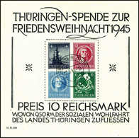 Gest. Weihnachts-Block, Tadelloses Exemplar Mit Sauber Aufges. Stempel LOBENSTEIN 12/3 46. In Gestempelter Erhaltung äuß - Other & Unclassified