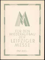 O. Gummi Leipziger-Messe-Großblock Mit SST Im Unteren Rand In Schutzhülle.<br/><b>Katalogpreis: 500,-</b> (Michel: Bl.5S - Other & Unclassified