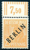 ** 25 Pfg., Tadellos Postfr. Vom Oberrand Im Walzendruck, Sign. Schlegel BPP.<br/><b>Katalogpreis: 150,-</b> (Michel: 10 - Otros & Sin Clasificación