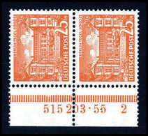 ** 25 Pfg., Tadellos Postfr., Senkr. Paar Mit Li. Bogenrand Und HAN "515 203.55 2".<br/><b>Katalogpreis: 500,-</b> (Mich - Other & Unclassified