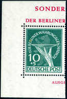 10 Pfg., Plattenfehler I, Tadellos Postfrisch Aus Dem Währungsgeschädigten-Block Mit Allen Rändern.<br/><b>Katalogpreis: - Autres & Non Classés