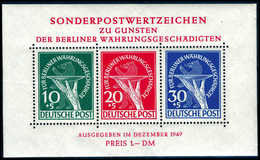 ** Währungsgeschädigten-Block, Plf. I, Postfr. (leichte Gummibüge), Sign. Schlegel BPP.<br/><b>Katalogpreis: 2.000,-</b> - Altri & Non Classificati