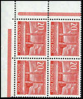 ** 20 Pfg., Tadellos Postfr. Viererblock Aus Der Li. Unt. Bogenecke.<br/><b>Katalogpreis: 400,-</b> (Michel: 113(4)) - Other & Unclassified