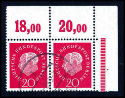 Gest. 20 Pfg., Tadellos Gestplt., Waagr. Eckrandpaar Re. Oben.<br/><b>Katalogpreis: 180,-</b> (Michel: 184v(2)) - Other & Unclassified