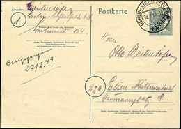 Beleg 12 Pfg., Tadellose Bedarfskarte Mit Stempel BERLIN-LICHTERFELDE 18/2 49.<br/><b>Katalogpreis: 290,-</b> (Michel: P - Autres & Non Classés