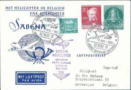 Beleg Glocke 1o Pfg., Tadelloser Privatumschlag Mit Zusatzfrankatur Und Vordruck Zum Helikopter-Flug "Sabena", Entspr. B - Sonstige & Ohne Zuordnung