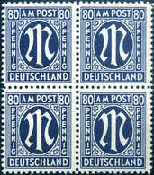 ** 80 Pfg., Tadellos Postfr. Viererblock.<br/><b>Katalogpreis: 180,-</b> (Michel: 34aAz(4)) - Otros & Sin Clasificación