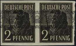 ** 2 Pfg., Ungezähnt, Tadellos Postfr., Waagr. Paar, Sign. Schlegel BPP.<br/><b>Katalogpreis: 400,-</b> (Michel: 36IU(2) - Altri & Non Classificati