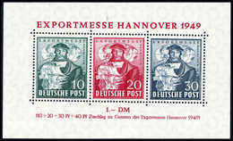 Hannovermesse-Block, 30 Pfg. Dunkelgrünlichgrau, Tadellos Postfrisch. Selten, Fotoattest Schlegel BPP.<br/><b>Katalogpre - Otros & Sin Clasificación