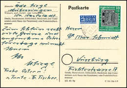 Beleg 10 Pfg., Plf. I, Auf Tadelloser Portoger. Postkarte, Doppelt Sign. Schlegel BPP.<br/><b>Katalogpreis: 450,-</b> (M - Other & Unclassified