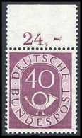 ** 40 Pfg., Tadellos Postfr. Oberrandstück (Falzrest Im Rand).<br/><b>Katalogpreis: 140,-+</b> (Michel: 133) - Altri & Non Classificati