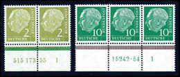 ** 2 Und 10 Pfg., Je Tadellos Postfr. Unterrandpaar Mit HAN.<br/><b>Katalogpreis: 190,-</b> (Michel: 177v,183vHAN) - Other & Unclassified