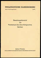 SACHSEN, Bewertungsübersicht Poststempel Des Ehem. Königreichs Sachsen, Milde/Wagenknecht, 1956. - Altri & Non Classificati