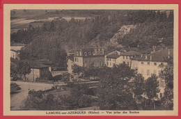 CPA- 69 - LAMURE-sur-AZERGUES -Vue Prise Des Roches Dest: PINET (34) * 2 SCANS. - Lamure Sur Azergues