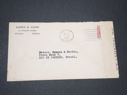 CANADA - Enveloppe De Ottawa Pour Rio De Janeiro En 1941 Avec Contrôle Postal - L 14324 - Brieven En Documenten