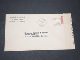 CANADA - Enveloppe De Ottawa Pour Rio De Janeiro En 1941 Avec Contrôle Postal - L 14324 - Briefe U. Dokumente
