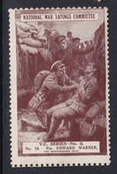 National War Savings Committee VC Series #18 Poster Stamp Mint - Werbemarken, Vignetten