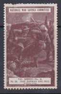 National War Savings Committee VC Series #26 Poster Stamp Mint - Cinderella