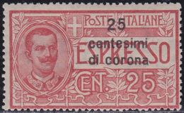 OCCUPAZIONI ITALIANE DALMAZIA 1921 Espresso 25c Gomma Integra , MNH** - Dalmatia