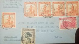 L) 1946 CONGO BELGE, BA-TETELE WOMAN, LEOPARD, RED, 2.50F, SOLDIER, ORANGE, 5F, MULTIPLE STAMPS, CIRCULATED COVER FROM - Brieven En Documenten