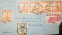 L) 1946 CONGO BELGE, BA-TETELE WOMAN, LEOPARD, RED, 2.50F, SOLDIER, ORANGE, 5F, MULTIPLE STAMPS, CIRCULATED COVER FROM - Storia Postale