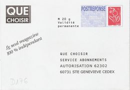 D0176 - Entier / Stationery / PSE - PAP Réponse Lamouche - Que Choisir - Agrément 06P564 - PAP: Antwort/Lamouche