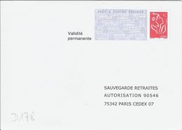 D0178 - Entier / Stationery / PSE - PAP Réponse Lamouche - Sauvegarde Retraite - Agrément 06P124 - PAP: Antwort/Lamouche