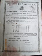 NAVIGATION PASSPORT - URUGUAY 1829 Patente De NAVEGACION Issued By RONDEAU - ORIBE Sign - Boat With 4 SLAVES On Board - Historische Documenten