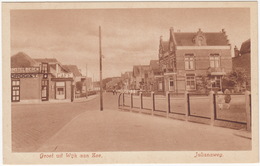 Groet Uit Wijk Aan Zee - Julianaweg - ('Drogist', Café 'Om De Hoek', 'Amstel Bieren') - (Noord-Holland) - Wijk Aan Zee