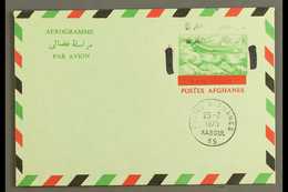 AEROGRAMME  1972 8a On 14a Green, Red & Black, Type I With Black SURCHARGE DOUBLE Variety, Very Fine CTO Used. For More  - Afghanistan