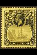 1924-33  4d Grey- Black And Black / Yellow With TORN FLAG Variety, SG 15b, Never Hinged Mint. For More Images, Please Vi - Ascensione