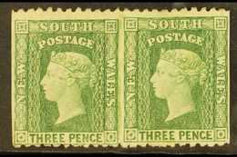 NEW SOUTH WALES  1882-97 3d Yellow Perf 11, IMPERF BETWEEN PAIR, SG 226da, Fine Mint. A Very Fresh & Attractive Example  - Altri & Non Classificati