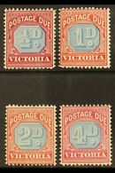 VICTORIA  POSTAGE DUES 1890 ½d, 1d, 2d, And 4d All Listed Shades, SG D1a/D4a, Fine Mint. (4 Stamps) For More Images, Ple - Altri & Non Classificati