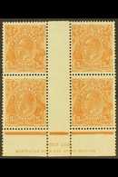 1926-30  5d Orange-brown, SG 103a, Ash Imprint Block Of Four, Very Fine Mint.  For More Images, Please Visit Http://www. - Altri & Non Classificati