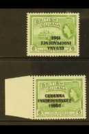 1967-68  6c Yellow Green, Overprint Inverted, And Another Double, SG 424b/c, Fine Never Hinged Mint. (2 Stamps) For More - Guiana (1966-...)