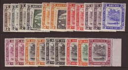 1947-51  Complete Set Plus All Perf Variations, SG 79/92, Very Fine Mint, The $5 & $10 Nhm. (22 Stamps) For More Images, - Brunei (...-1984)
