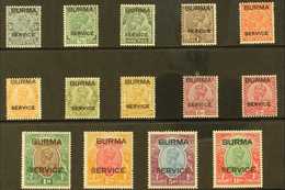 OFFICIALS  1937 Overprints Complete Set, SG O1/14, Very Fine Mint, Very Fresh & Attractive. (14 Stamps) For More Images, - Burma (...-1947)