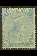 1865  10c Blue, Perf 14, Variety "wmk Inverted", SG 14w, Very Fine Mint Part Og. Lovely Example Of This Elusive Stamp. F - Other & Unclassified